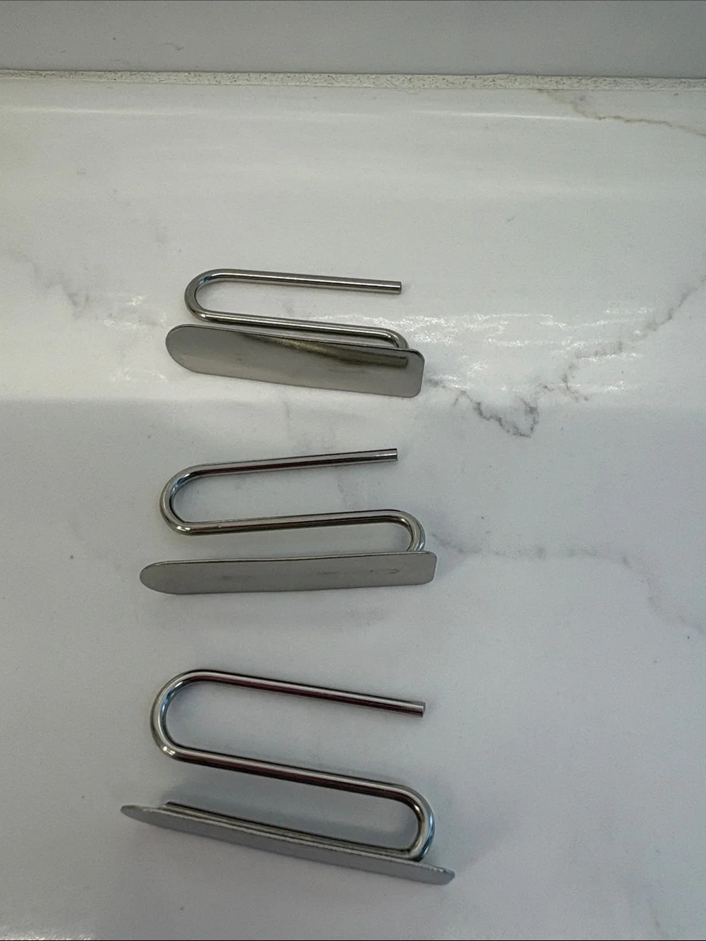 Pottery Barn Drapery Curtain Hooks 1.5” Silver Metal Slide Pins